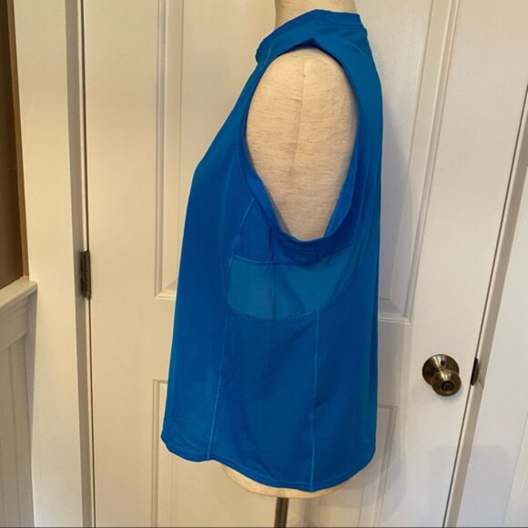 BROOKS TOP SLEEVELESS TANK BLUE STRETCH CREW NECK ACTIVE SIZE L - Picture 5 of 8